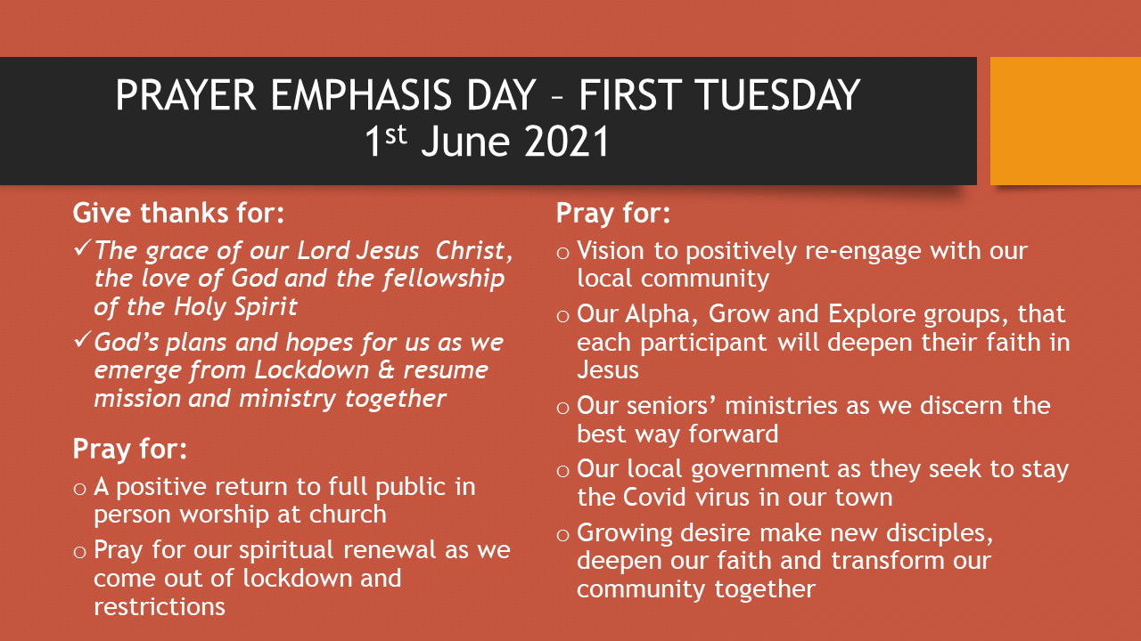PRAYER EMPHASIS DAY - June